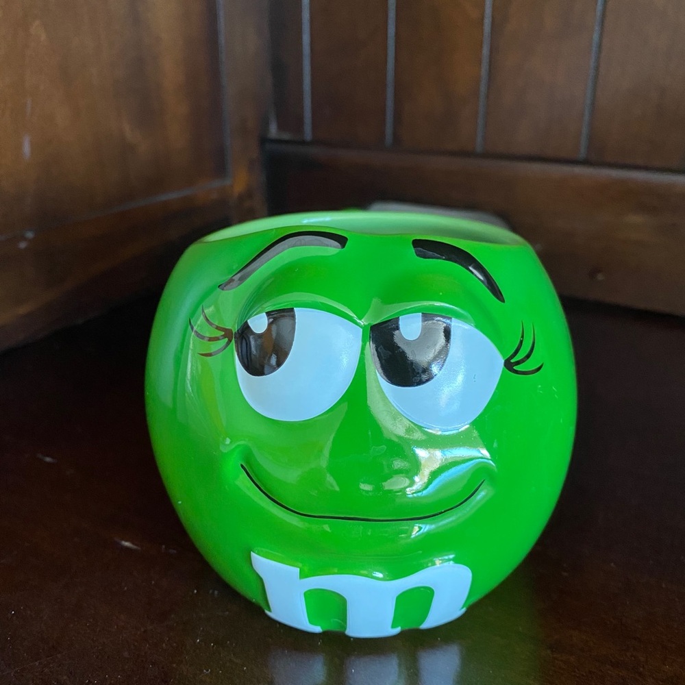 Vintage M & M World Green 3D Mug 1997 Collectible